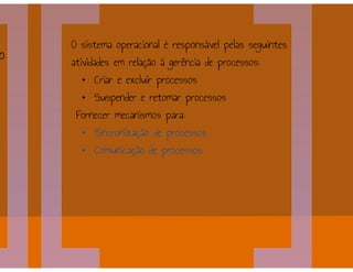 Gerência de Processos, Gerência de Memória - Sistemas Operacionais