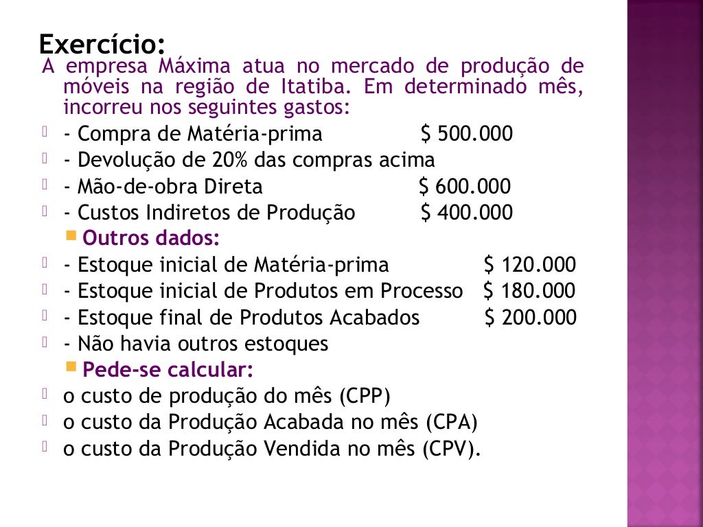 Na Nomenclatura De Contabilidade De Custos Uma Das Classificações