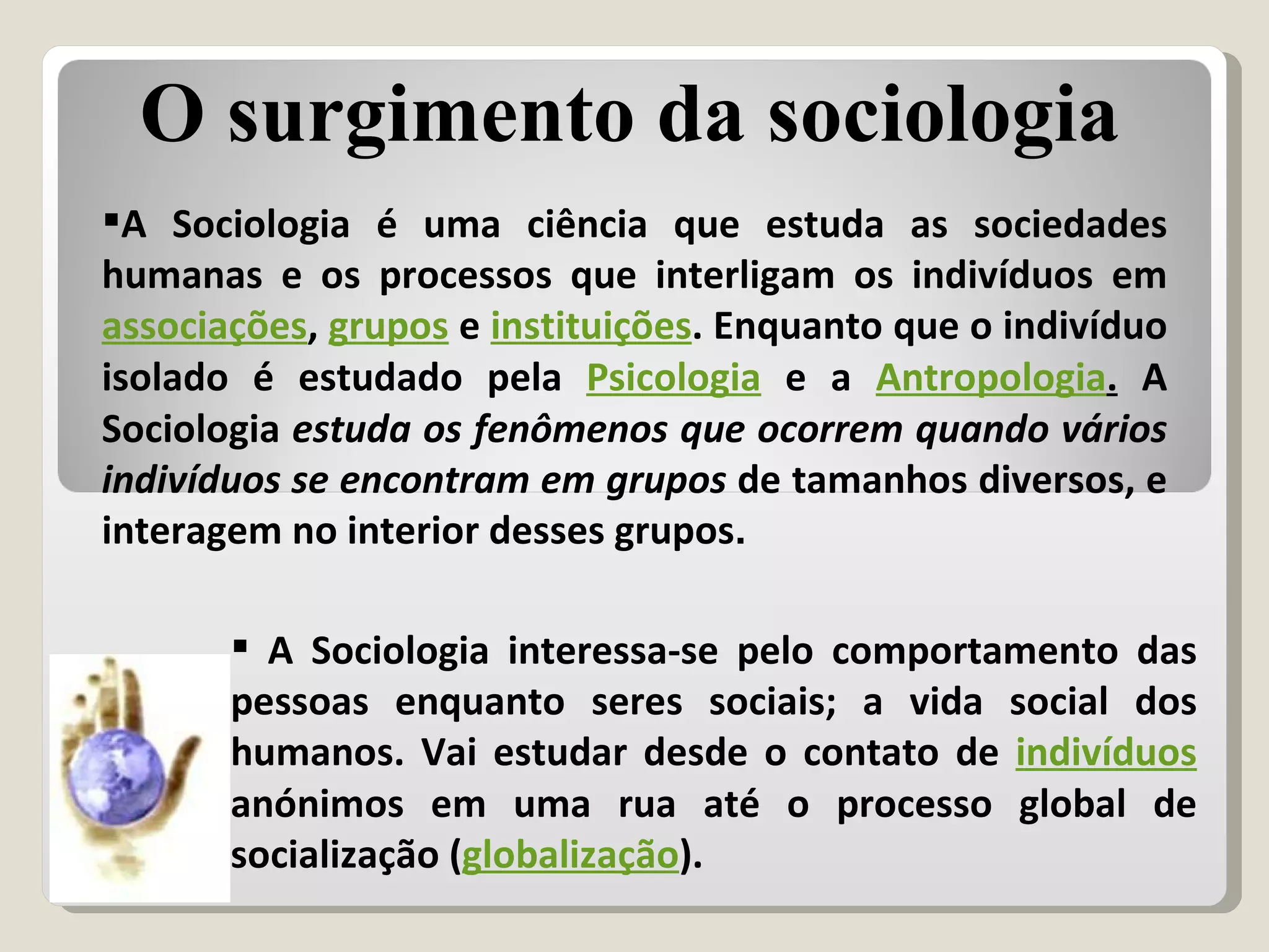 O QUE É SOCIOLOGIA? | PPT