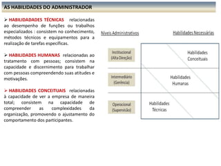JULGAMENTO – é o saber analisar cada situação. Ter espírito crítico para ponderar com equilíbrio, definir prioridades e tomar decisões. Com o julgamento, o administrador define exatamente o que, como, quando e por que fazer algo.