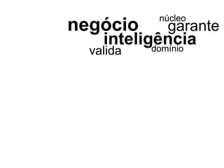 núcleo
negócio      garante
    inteligência
           domínio
  valida
 