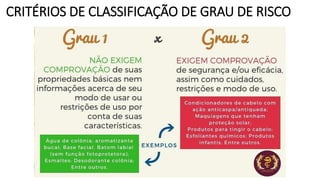 CRITÉRIOS DE CLASSIFICAÇÃO DE GRAU DE RISCO
 