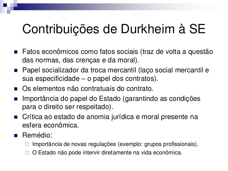 Contribuição De Durkheim Para A Sociologia