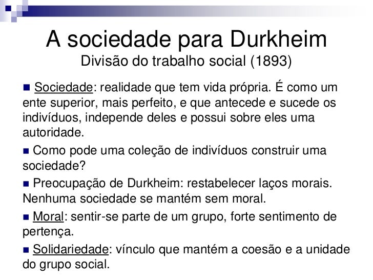 Contribuição De Durkheim Para A Sociologia
