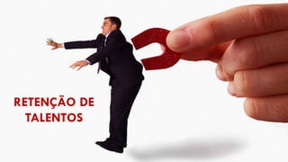 CHEFE X LÍDER
É muito diferente a conduta de um chefe e de um líder:
- O líder aconselha, o chefe determina;
- O líder inspira entusiasmo, o chefe impõe pelo medo;
- O líder diz "nós", o chefe diz "eu";
- O líder foca nas pessoas, o chefe nas tarefas;
- O líder contempla o futuro, o chefe o passado;
- O líder eleva cada colaborador à líder no que faz, o
chefe centraliza as decisões;
- O líder se preocupa com a missão, valores e pessoas, o
chefe com resultados imediatos e aparentes.
Um chefe dá ordens, um líder
dá o exemplo!
RETENÇÃO DE
TALENTOS
 