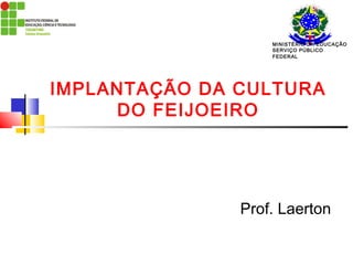 MINISTÉRIO DA EDUCAÇÃO 
SERVIÇO PÚBLICO 
FEDERAL 
IMPLANTAÇÃO DA CULTURA 
DO FEIJOEIRO 
Prof. Laerton 
 