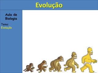 Aula de
Biologia
Tema:
Evolução
Evolução
 