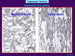 Tratamentos Térmicos 
Profº Villardo 
Aspectos dos grãos 
Recristalizado Deformado 
 