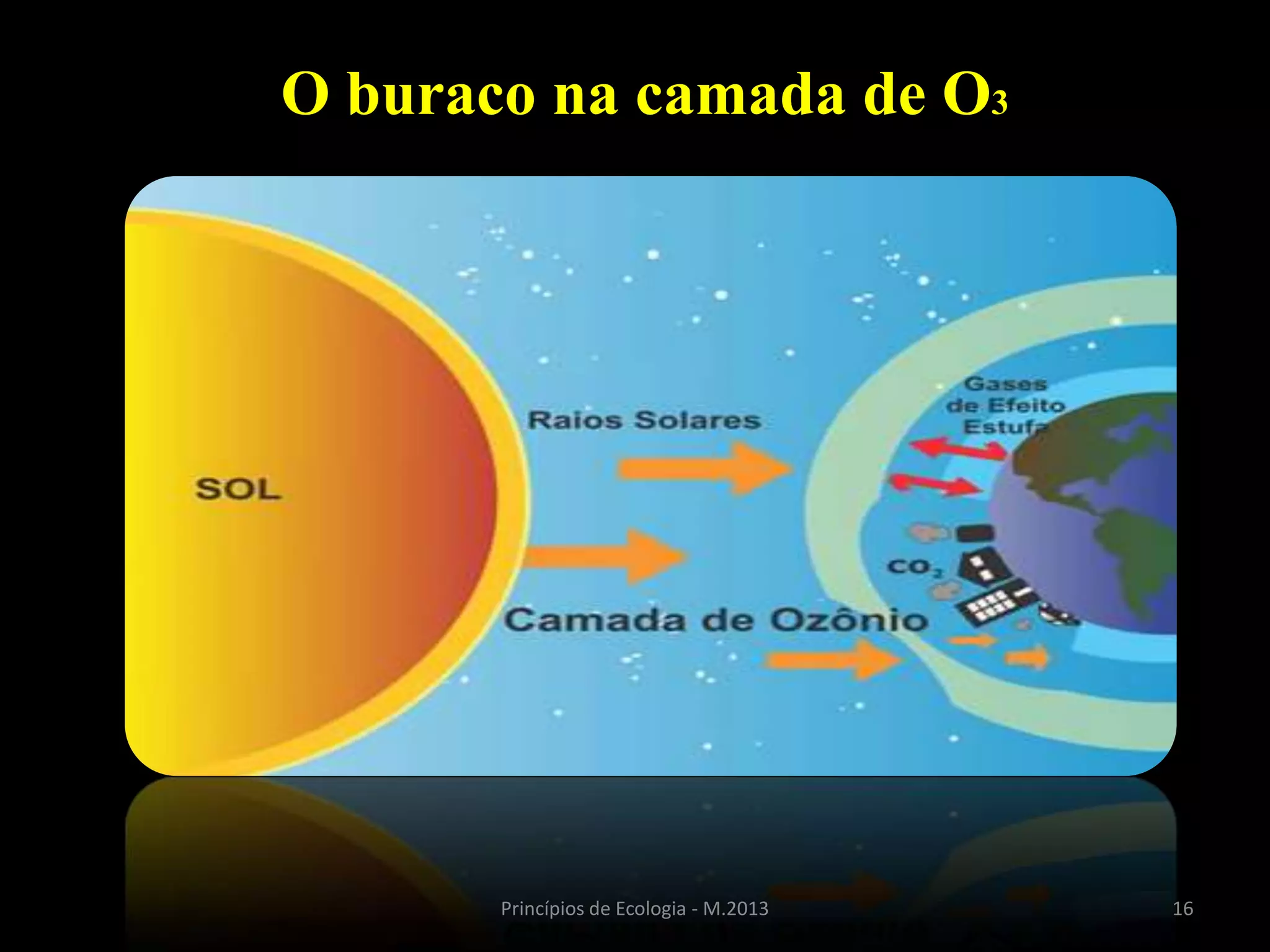 16Princípios de Ecologia - M.2013
O buraco na camada de O3
 