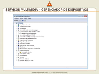 SERVIÇOS MULTIMÍDIA – GERENCIADOR DE DISPOSITIVOS
 
