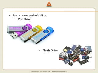• Armazenamento Off-line
• Pen Drive
• Flash Drive
 