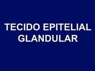 TECIDO EPITELIAL
GLANDULAR
 