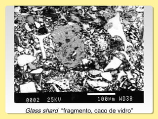Glass shard “fragmento, caco de vidro”
 