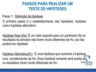 Aula 30 testes de hipóteses | PPT