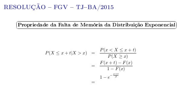 Falta de Memória da Distribuição Expenencial