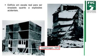 ▪ Edifício em escala real para ser
ensaiado quanto a explosões
acidentais.
Copenhagen, 1973
 