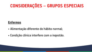 Avaliação nutricional: avaliação do consumo alimentar