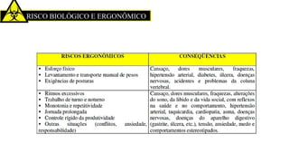 RISCO BIOLÓGICO E ERGONÔMICO
 