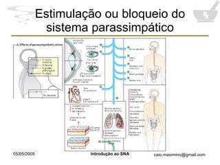 Estimulação ou bloqueio do sistema parassimpático 