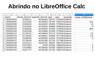 Abrindo no LibreOffice Calc
 
