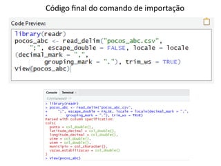Código final do comando de importação
 