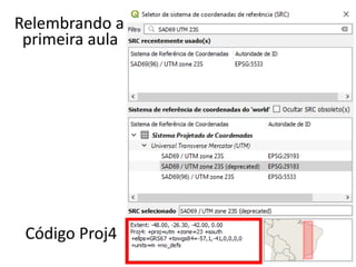Relembrando a
primeira aula
Código Proj4
 