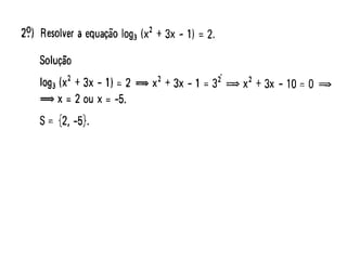 (Aula 3) equações logaritmicas