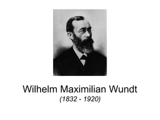 Wilhelm Maximilian Wundt
(1832 - 1920)
 