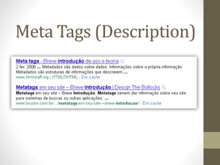 Meta Tags (Description)
 