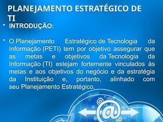 aula planejamento estrategico de TI para turma de administração V e VII ...