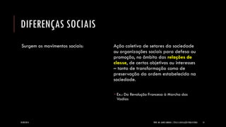 DIFERENÇAS SOCIAIS 
Surgem os movimentos sociais: 
Ação coletiva de setores da sociedade ou organizações sociais para defesa ou promoção, no âmbito das relações de classe, de certos objetivos ou interesses –tanto de transformação como de preservação da ordem estabelecida na sociedade. 
Ex.: Da Revolução Francesa à Marcha das Vadias 
24/09/2014 PROF. MS. AGNES ARRUDA | ÉTICA E LEGISLAÇÃO PUBLICITÁRIA 14 
 