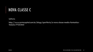 NOVA CLASSE C 
Leitura: 
http://www.cartacapital.com.br/blogs/speriferia/a-nova-classe-media-fantastica- falacia-7725.html 
24/09/2014 PROF. MS. AGNES ARRUDA | ÉTICA E LEGISLAÇÃO PUBLICITÁRIA 20 
