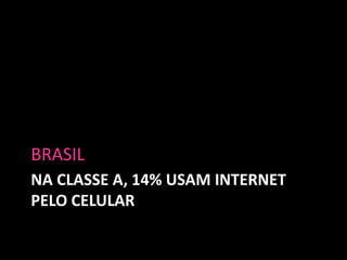 Na classe A, 14% usam Internet pelo celularBRASIL