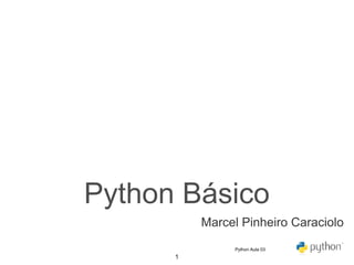 1
Python Básico
Marcel Pinheiro Caraciolo
Python Aula 03
 