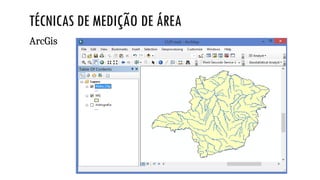 TÉCNICAS DE MEDIÇÃO DE ÁREA
ArcGis
 