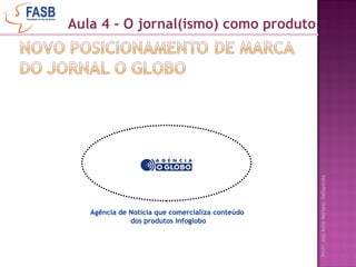 Aula 4 - O jornal(ismo) como produto Agência de Notícia   que comercializa conteúdo  dos produtos Infoglobo 
