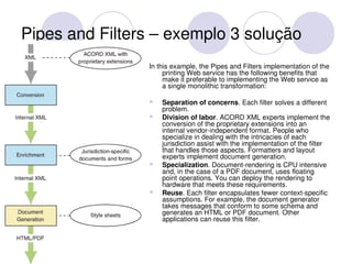 Pipes and Filters – exemplo 3 solução
                 In this example, the Pipes and Filters implementation of the 
     ...
