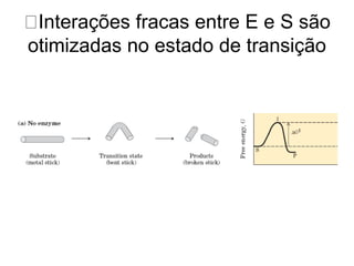 Interações fracas entre E e S são 
otimizadas no estado de transição 
 