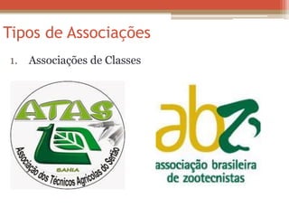 Tipos de Associações 
1. Associações de Classes 
 