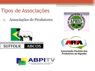 Tipos de Associações 
1. Associações de Produtores 
 
