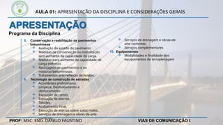Aula 4. Apresentação da disciplina e considerações | PPTX