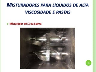 MISTURADORES PARA LÍQUIDOS DE ALTA
VISCOSIDADE E PASTAS
31
 Misturador em Z ou Sigma
 