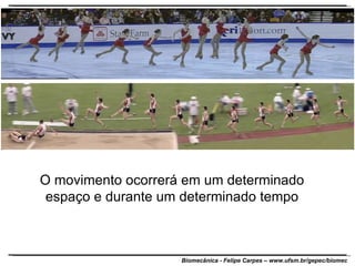 O movimento ocorrerá em um determinado espaço e durante um determinado tempo 