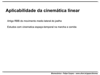 Aplicabilidade da cinemática linear Artigo RBB do movimento medio lateral do joelho Estudos com cinematica espaço-temporal na marcha e corrida 