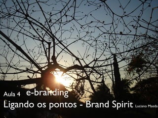 e-branding
Aula 4
Ligando os pontos - Brand Spirit   Luciano Maeda
 