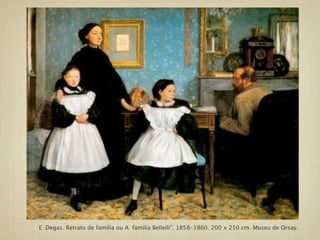 E .Degas. Retrato de família ou A familia Bellelli". 1858-1860. 200 x 250 cm. Museu de Orsay.
 