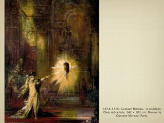 1874-1876. Gustave Moreau. A aparição.
Óleo sobre tela. 142 x 103 cm. Museo de
         Gustave Moreau. París.
 