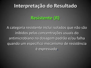 MICg/mL100        50          25        12.5      6.25       3.12       .16          . 8            .4          controle     •   •   ••   •   •• • • •• • • • •• • • •MBCConcentração Bactericida MínimaMACRODILUIÇÃO