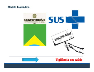 Modelo biomédico
Vigilância em saúde
 
