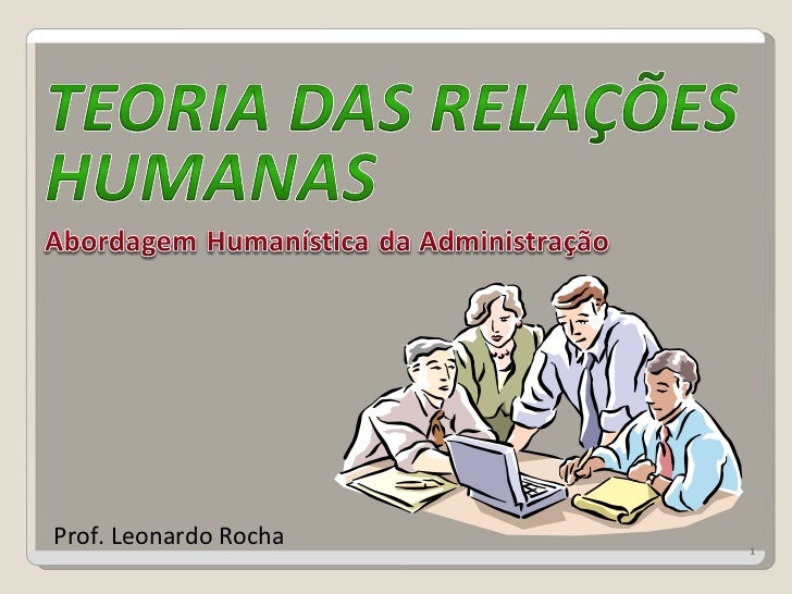 Aula 5 Teoria das Relações Humanas Aula 5 Teoria das Relações Humanas